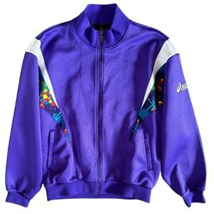Vintage Asics Track Jacket – Purple/White – Size Approx M/L